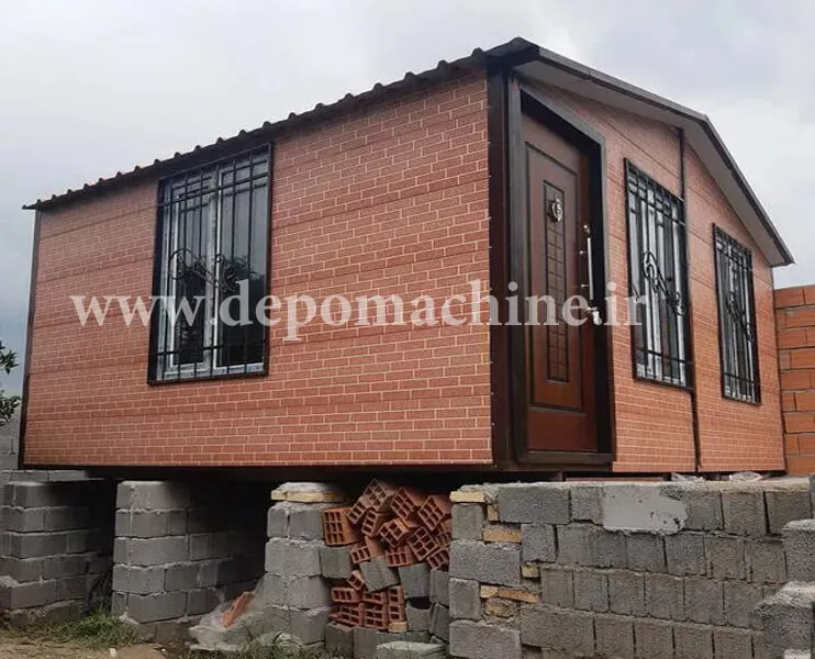 کانکس دپوماشین - شروع قیمت کانکس از 30 میلیون اتاق پیش ساخته با طرح نمای آچر 3 سانت قرمز